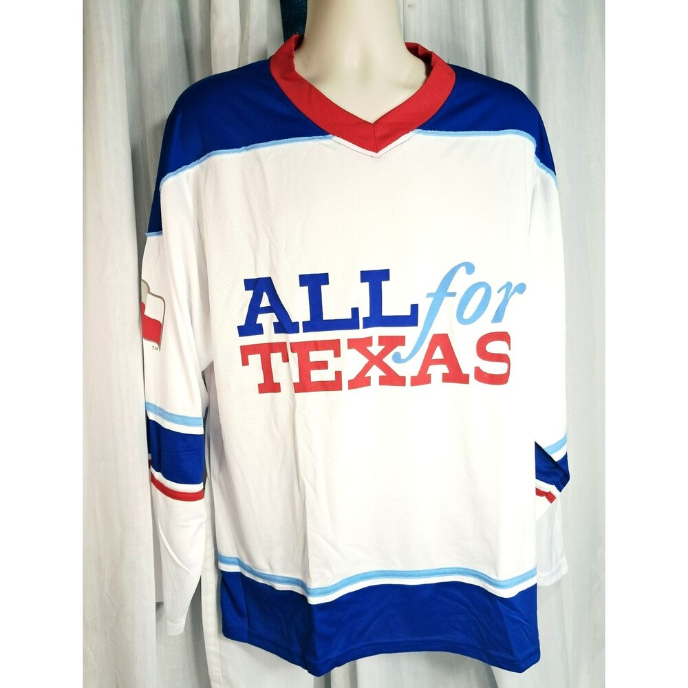 Texas Rangers ALL FOR TEXAS Hockey Jersey SGA Stadium Giveaway Adult XL 5-25-26